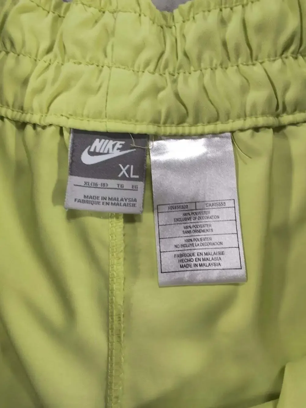 Nike Women's Neon Green and Purple Color Block Running Shorts, Size XL
